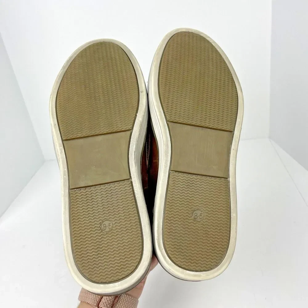 Roan By‎ Bedstu Mens Brown Leather Slip-On Shoes Size 8.5 Perforated Leather